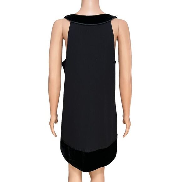 BCBGMaxAzria shift dress with velvet and silk trim and pockets size M - Picture 3 of 8